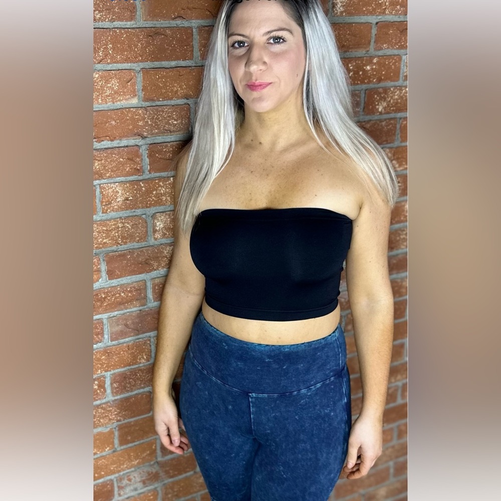 Black Seamless Tube Top by anemone New!